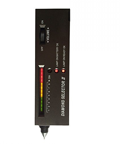 JZK Portable electrónico probador de diamante para el diamante, zafiro, rubí, cristal, ágata, jade, gemas dureza de piedras herramienta de prueba, Diamond Selector II V2