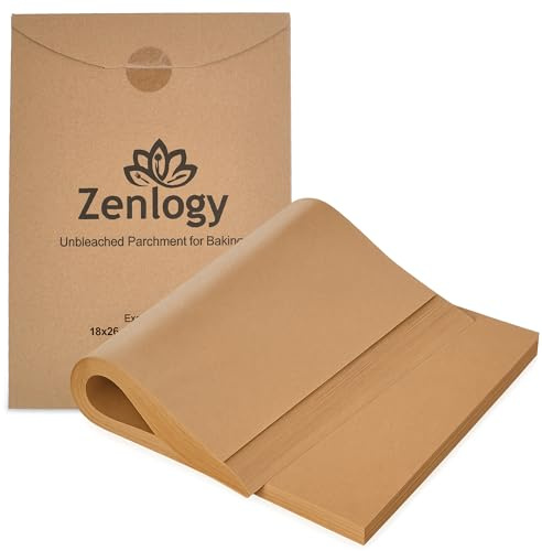 Zenlogy 18x26 (1000 Sheets) Large Unbleached Parchment Paper Liners for High Heat Baking - Exact Fit for Your Commercial Full Size Sheet Pans