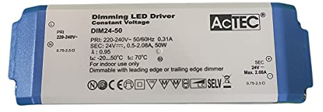 Alimentation transformateur dimmable avec variateur triac 24 V 50 W, intensité directe sur AC 220 V, coupe de phase, tension constante pour bande LED 24 V