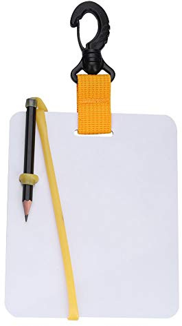 Joyzan Pizarra de Escritura de Buceo, Acuático Slate Lapiz Subacuática Submarina Clip Giratorio Deporte Tablero Pencil Nota Grafito Accesorio Natación Herramienta Comunicación Alta Visibilidad Unisex