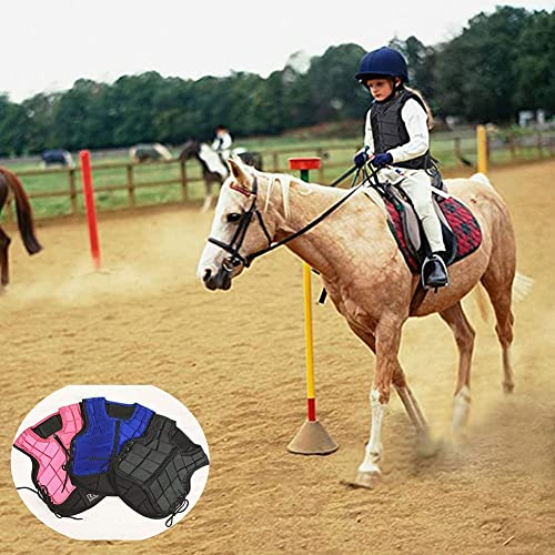 Skyddsväst för ridsport Ridträningsväst Body Safety Vadderat skyddsutrustning för unisex vuxna Pojkar Flickor Barn (Blå XL)