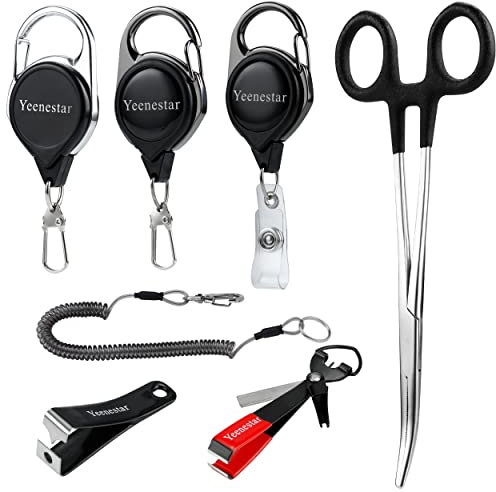Yeenestar Fliegenfischen-Kn¨¹pfwerkzeug, Hakenzange, Hakenreinigungswerkzeug, Zinger-Retraktor