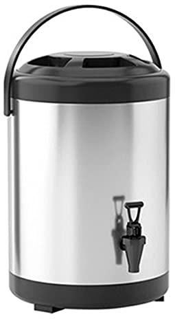 Thermo-Getränkespender mit Hahn und Ständer, Urne aus Edelstahl 304 für heißes Wasser, Kaffee, Milch, 6 l/7,5 l/9,5 l, Isolierfass für kommerzielles Buffet-Picknick, warm halten für 6–8 Stunden (sch