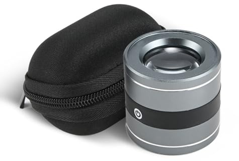 Meichoon USB-uppladdningsbar cylinderförstoringsglas 10X förstoringsoptisk lins med 2 LED-lampor 2 UV-ljus lätt att bära smycken stenar frimärken identifiering av