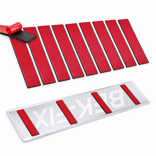Number Plate Sticky Pads - Strong Double-Sided Adhesive for Cars, Motorbikes, Bicycles, Caravans & Trailers - 10 Strips (90mm x 20mm x 2mm) BEK-FIX®