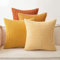 EMEMA Kordsamt Kissenbezug 4er Set Dekokissen Granulat Sofakissen Dekorative Kissenbezüge Couchkissen Kissenhülle Weich Kissen Bezug Zierkissen für Sofa Couch Wohnzimmer 45x45 cm Orange Serie