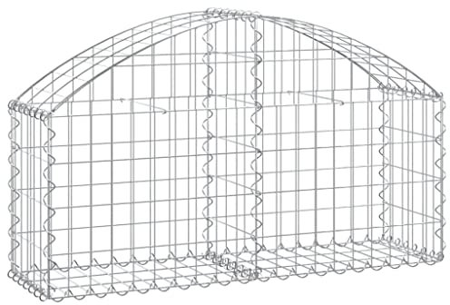 Makastle Parterre surélevé en Gabion arqué, jardinière en Cage à Pierre, Lit Surélevé à Gabion, Parterre de Fleurs Jardin Terrasse Extérieur Jardinière Panier à Pierres, 100x30x40/60 cm Fer galvanisé