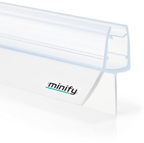 minify Duschdichtung für Glastüren (5-8mm) – Dichtung Dusche Glastür Transparentes U-Profil mit Milchglas-Dichtlippen in verschiedenen Längen erhältlich [ 1 x 100CM ]