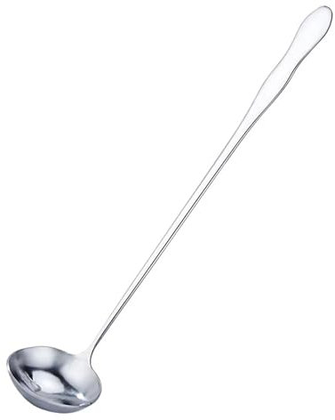 Stainless Steel Sauce Spoons, 24cm Sauce Spoon with Angled Pour Spout, Small Round Deep Head Stainless Steel Mixing Spoon