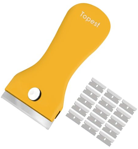Oven Cleaning Tool +15 Spares -Multi-Surface Cleaner Ideal for Glass, Ceramic Cooktops, Hobs, Tiles, Windows [Non-Scratch] -Removes Burnt-on Food, Paint, Stickers, Labels etc. (Packaging May Vary)
