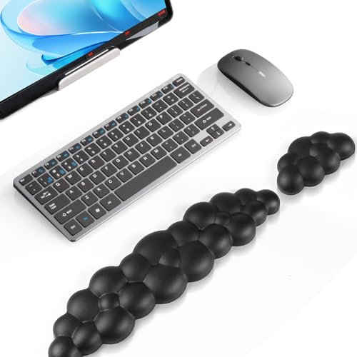 Handballenauflage für Tastatur, Gerbala Cloud Handgelenkauflage Weiche, Ergonomisches Wolke Handauflage Tastatur Mit Pu Leder Memory Schaum, Niedliche Tastatur Handgelenkstütze (Schwarz)