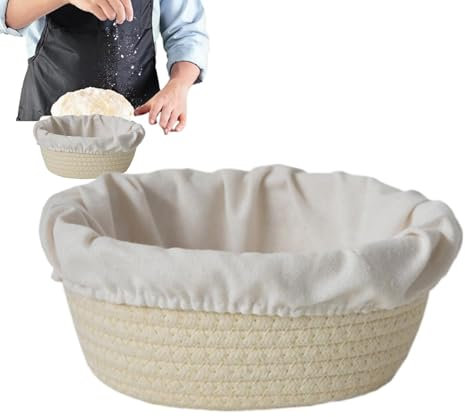 Set di cestini per la lievitazione del pane, ovali, rotondi, in corda di cotone, contenitore per pasticceria, gadget da cucina per pane artigianale