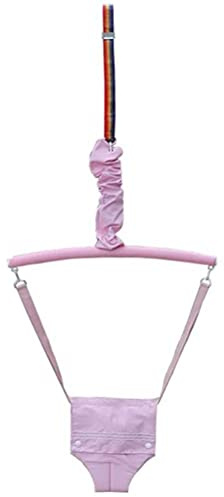 Springstuhl, Stoffhöhe, Indoor-Trainingsgerät für Babys von 6 bis 24 Monaten, Rosa, Blau, geeignet zum Aufhängen, 1,8 m Höhe, Rosa