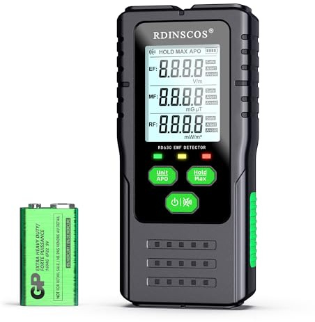 EMF Detector, Detect All 3 Types of Electromagnetic EMF Radiation Detector Field in 1 EMF Meter for Cell Towers, and Smart Meters, EMF Reader for Home, Office