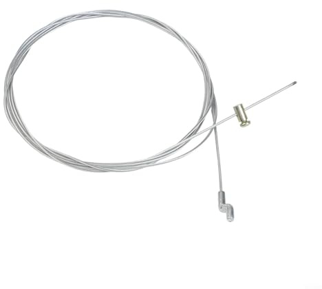 Ersatz-Gaszug für motorisierte Gartenmaschinen, 200 cm Stahldraht mit Z-Hakenende und Stahlgewindeanschluss für Rasenmäher-Reparatur