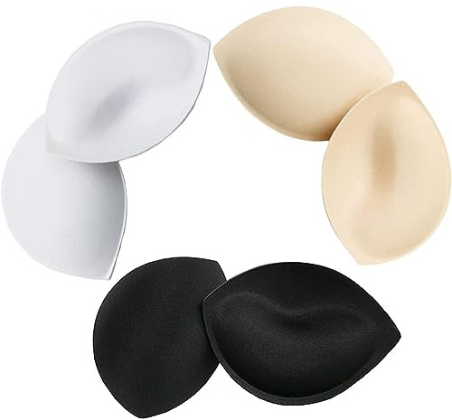 Cuscinetti per reggiseno push-up, 3 paia di ricambio rimovibili per imbottitura a triangolo, inserti per lingerie per bikini, costumi da bagno sportivi e reggiseni per allattamento, inserti per reg