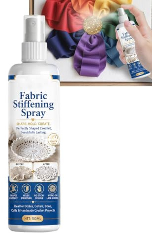Styvningsmedel Spray tyg | 100 ml snabbtorkande åtgärd lång tid | Styvhetsspray Textil | för tyg spets bomull ull jeans linne stickning fritid hattar soffor
