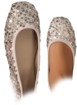 Zapatos planos de lentejuelas brillantes para invitadas de boda para mujer, zapatos planos de ballet sin cordones, tacón bajo, puntera cuadrada, cómodos, zapatos planos de bailarina para fiesta de
