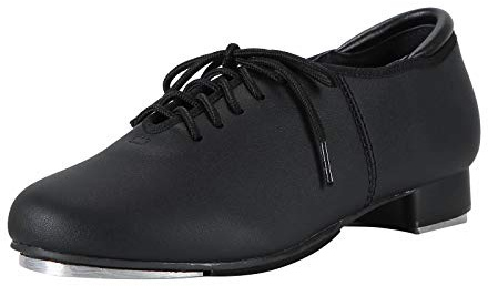 Linodes PU Leather Lace Up Tap Shoe Dance Shoes for Women and Men's Dance Shoes-Black-7M