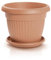 TERRA DCE30-POD25 Vase rond avec sous-vase pour intérieur ou extérieur, en plastique, pour balcon ou jardin, 8 L, 30 x 23,5 cm (Ø x H), couleur terre cuite