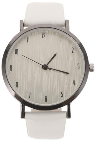 UKCOCO Frauen Handgelenk Uhr Mit Lederband Klassische Armbanduhr Damen Elegant Einfaches Design Präzise Quarzuhr Für Alltag Party Und Schule Weißes Zifferblatt 9.37X1.57X0.31In