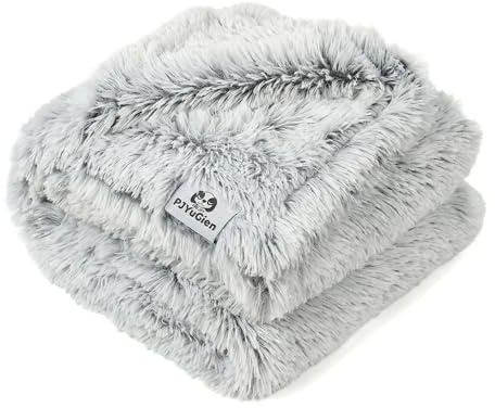 PJYuCien Dog Blanket for Dogs, Puppies and Pets, Lightweight & Portable Fluffy Fleece Throw, Super Soft Plush Cat Blanket for Couch/Car Seat/Furniture, Machine Washable, 16x24, Grey