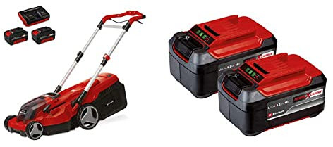 Einhell Akku-Rasenmäher RASARRO 36/38 Kit Power X-Change (36 V, 38 cm Schnittbreite, 450 m², Brushless, Mulchfunktion, 45L Fangkorb, inkl. 2X 4,0 Ah Akku, 2X 5,2 Ah Akku + Twincharger)
