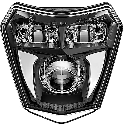 REALOVE LED Motorrad Scheinwerfer Universal Frontscheinwerfer mit E-Prüfzeichen für die meisten Motorräder Dirt Bike Enduro Supermoto EXC SX SXF FC XCW 150 250 300 350 450