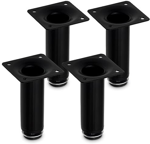 Mavö 4 Stück Sofabeine verstellbar 10cm (max. 11cm) schwarz Möbelfüße Möbelbeine Sofafüße Schrankbeine 100mm AZO