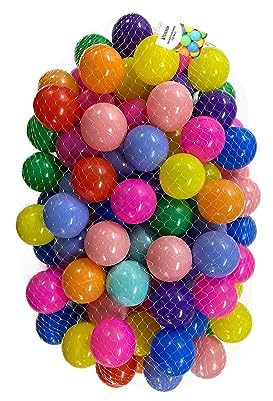 STERUN Ball Pit Balls 100 Multi-Colour Playballs Smooth Surface & No Sharp Edges, Crush Proof, Toxic Free 6cm Soft Pit Balls For Kids Indoor Outdoor Play | For Ball Pit