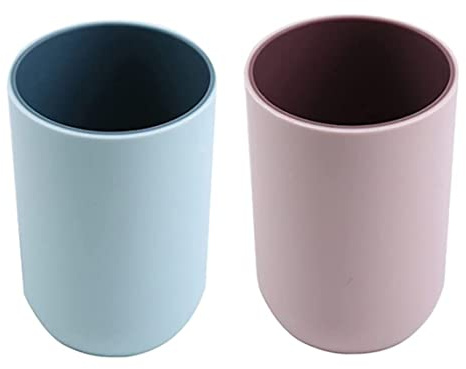 2 st tandborstkoppar plast tandborsthållare, återanvändbara drickkoppar tandborstmugg vatten tvätt kopp tandmugg badrumsset stil2