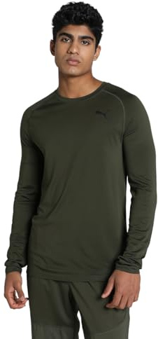 PUMA Unisex Formknit Seamless Ls Tee Performance-T-Shirt, Dark Olive, L EU