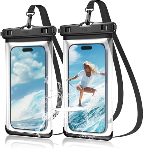 YOSH wasserdichte Handyhülle [2 Stück], IPX8 Unterwasser Handyhülle, Waterproof Phone Case Wasserfeste Handytasche für iPhone 17 16 15 14 Pro Max Plus Samsung S25 S24 S23 S22 Ultra bis zu 7,2 Zoll