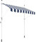 home Trends Klemmmarkise Balkonmarkise ohne Bohren - Einfache Montage,Höhenverstellbar, Sonnenschutz für Mietwohnungen und Balkone 250/300/350 cm x 130cm (Blau-Weiß gestreift, 250 x 130 cm)
