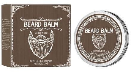 Bartbalsam Männer - pflegender Bart Balsam - Bartwachs mit Shea Butter, Jojobaöl und Bienenwachs - Bartwichse Schnurrbart & Vollbart Bart Styling - Beard Balm 30ml (Zeder)
