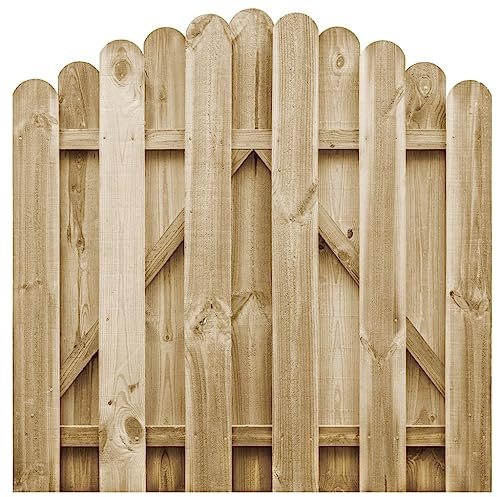ShGaxin Puerta de jardín de Madera de Pino impregnada 100x100 cm, Puertas para Jardin, Puertas De Exterior, Valla Jardín, Rejas para Puertas De Entrada