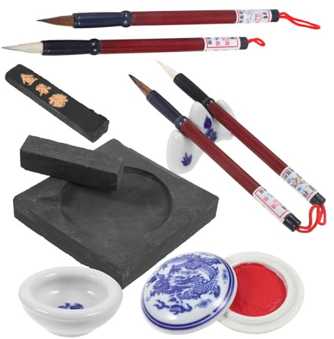 HOODANCOS Kalligraphie Tinte Set Für Chinesische Malerei Mit Pinsel Zum Schreiben Und Malen Mit Wasser Kalligraphiepapier Geeignet Für Anfänger Und Üben Traditioneller Chinesischer Kalligraf