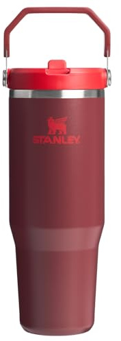 STANLEY IceFlow 2.0 Flip Straw Tumbler with Handle 30 oz | Twist On Lid and Flip Up Straw | Leak Resistant Water Bottle | Insulated Stainless Steel | BPA-Free | Cranberry