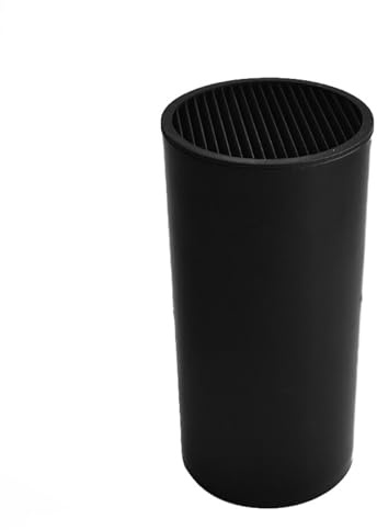 Ceppo universale rotondo per coltelli, porta coltelli universale senza coltelli, piccolo organizer salvaspazio per controsoffitto (nero)