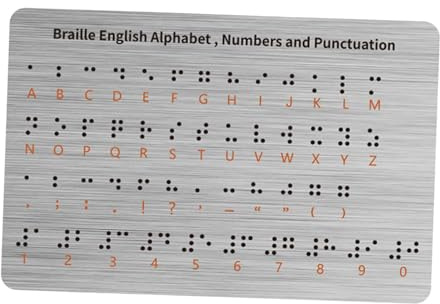 Colcolo Tablero de Braille con Puntos en Relieve, Ayuda para enseñanza de en inglés, Tablero para Aprender Braille, Herramienta educativa para