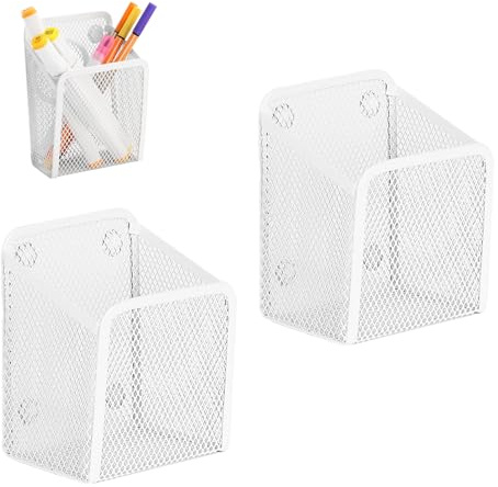 virkwuy 2 Pièces Stylos Magnétiques Panier de Rangement, Métal Maille Magnétique Boîte Rangement, Organiseur Magnétique Panier Rangemen, Convient pour Stocker Toutes Sortes de Petits Articles