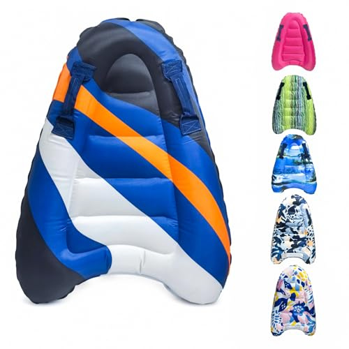 ACTOYS Tavola gonfiabile per il corpo, Tavola da Surf Gonfiabile con Manici, Pieghevole, Bodyboard Gonfiabile, per Surf in Spiaggia, Piscina, Nuoto, Estate (Color Blocks)