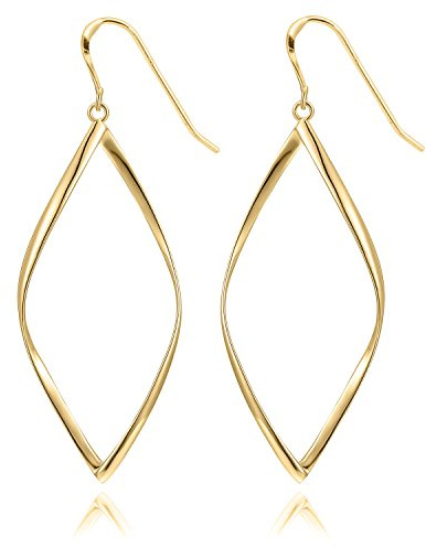 PAVOI 14K Yellow Gold Plated Infinity 925 Sterling Silver Post Hoop Earrings for Women