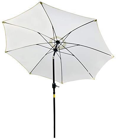 Outsunny Parasol de jardin Parasol droit inclinable aluminium fibre de verre polyester diamètre 2,65 m coloris crème