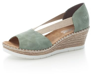 Rieker Damer 619 x 1 sandal, Grön, 37 EU
