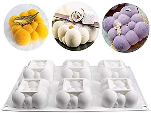 Silikonform Wolke 6 Hohlräume, Antihaftend 3D Silikon Bubble Wolken Silikonform Mousse Für Pudding, Dessert, Schokolade, BPA-Frei