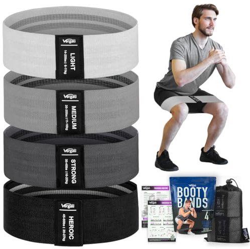 Resistance Bands for Working Out with Workout Bands Guide. 4 Booty Bands for Women Men Fabric Elastic Bands for Exercise Bands Resistance Bands for Legs Bands for Working Out Hip Thigh Glute Bands Set