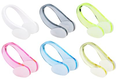 Qaziuy Nasenklammer Schwimmen, 6 Stück Wasserdichter Silikon Nasenclip Allergiefest Schwimmzubehör für Erwachsene und Kinder