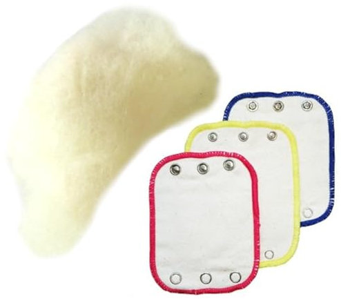 Kabea Wickel-Zauber-Kit Nr. 2: Problemlösungen für Stoffwindeln (Set aus 2 von 5 Komponenten) (Set B Bunt (Bodyverlängerungen + Fettwolle), 0: (ohne Snappi Windelklammern))