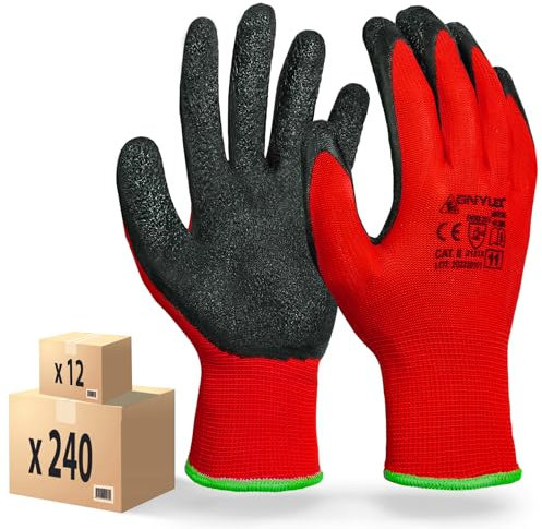 MK-Glove Abriebfest Arbeitshandschuhe Herren (12 Paar) - Gartenhandschuhe und Montagehandschuhe mit Latexbeschichtung - Werkstatt Schutzhandschuhe Mechaniker Handschuhe - Größe 10-XL